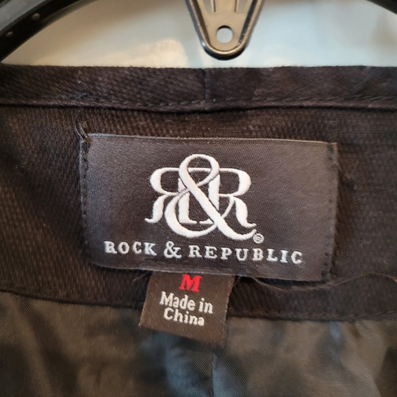 ROCK & REPUBLIC MEN'S BLACK WESTERN DENIM VEST SIZE MEDIUM - Picture 8 of 10